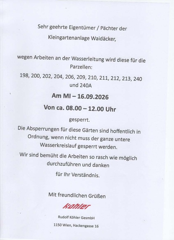 Wassersperre